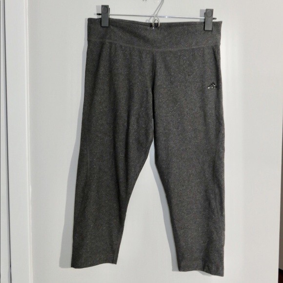 Adidas Leggings Climalite Crop Capri Dark Gray Workout Activewear Medium Stretch - Picture 1 of 7